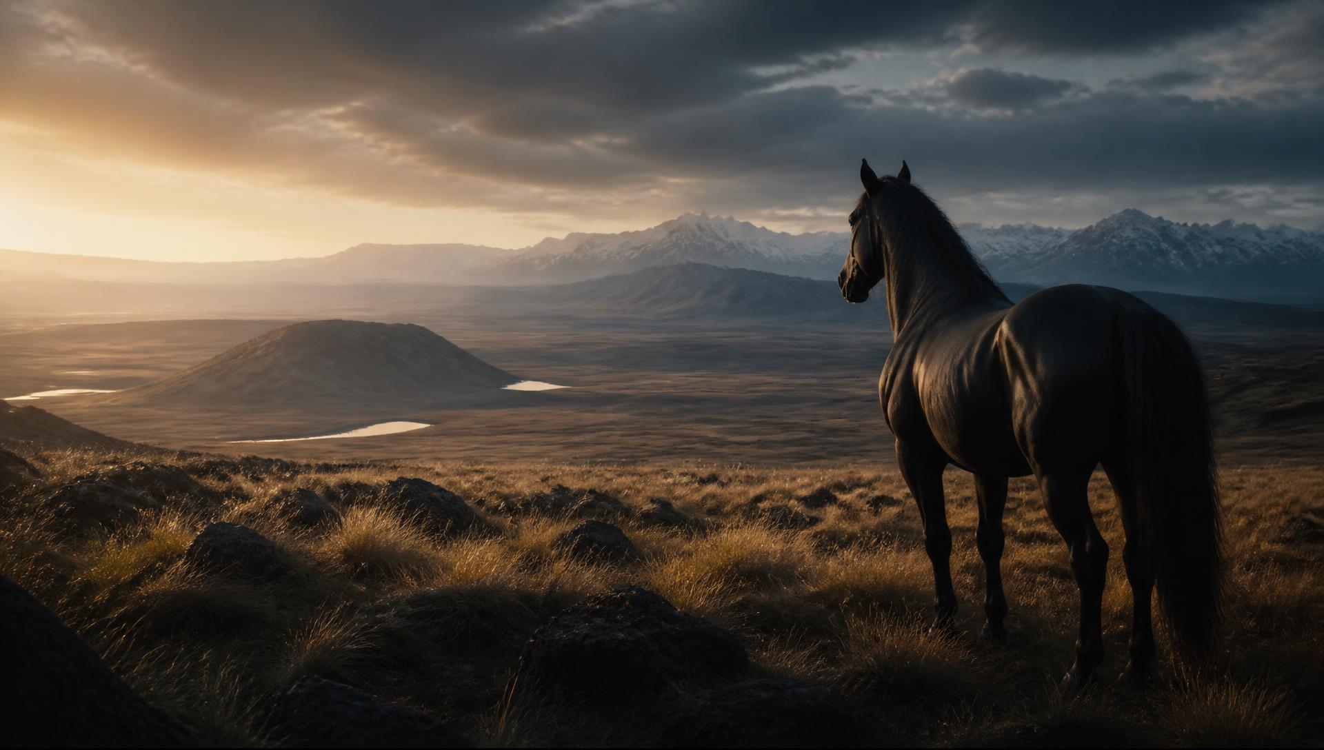 Gemini Bear Systems — a lone rider at dusk in a cinematic western landscape